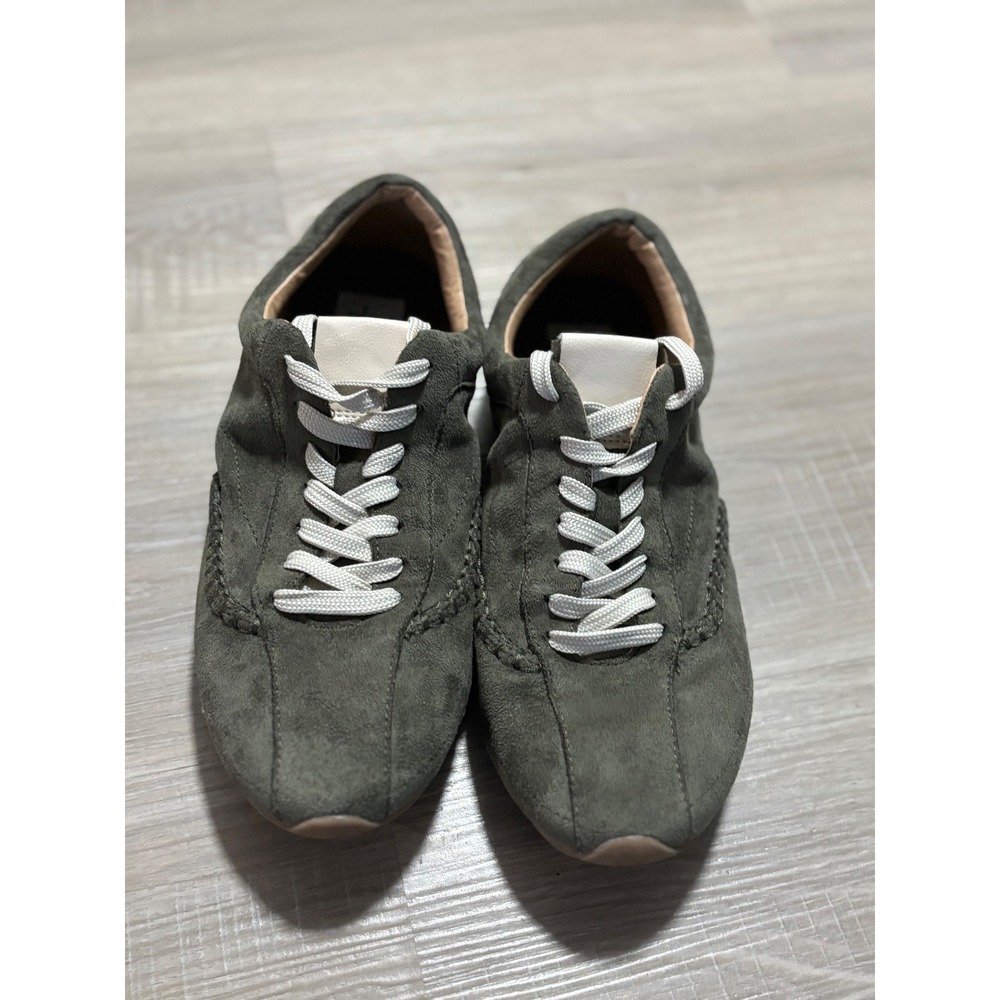 DV Dolce Vita Farrah Olive Green Faux Suede Lace Up Sneakers Women 9.5